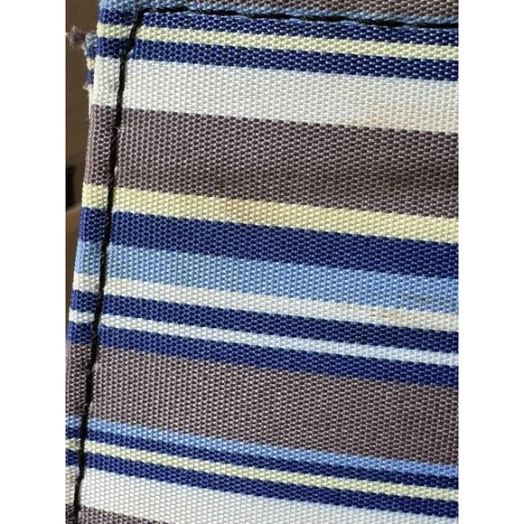 Vintage 90s Canvas Shell Purse Tote Fashion Retro Style Shoulder Handbag Striped - Picture 8 of 10